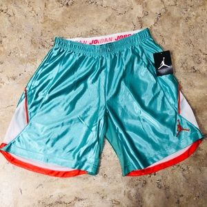 Jordan Basketball Shorts Mint Green Crimson Girls